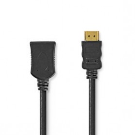 Câble HDMI Haute Vitesse avec ethernet | HDMI™ Connecteur | HDMI™ Femelle | 4K@30Hz | 10.2 Gbps | 5.00 m | Rond | PVC | Noir | L