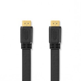 Câble HDMI Haute Vitesse avec ethernet | HDMI™ Connecteur | HDMI™ Connecteur | 4K@30Hz | 10.2 Gbps | 10.0 m | Plat | PVC | Noir 