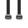 Câble HDMI Haute Vitesse avec ethernet | HDMI™ Connecteur | HDMI™ Connecteur | 4K@30Hz | 10.2 Gbps | 10.0 m | Plat | PVC | Noir 