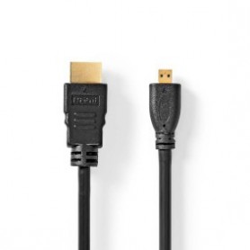 Câble HDMI Haute Vitesse avec ethernet | HDMI™ Connecteur | HDMI™ Micro Connecteur | 4K@30Hz | 10.2 Gbps | 1.50 m | Rond | PVC |