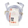 Câble d'alimentation | Euro Masculin | IEC-320-C7 | Coudé | Coudé à gauche | Plaqué nickel | 3.00 m | Plat | PVC | Blanc | Label