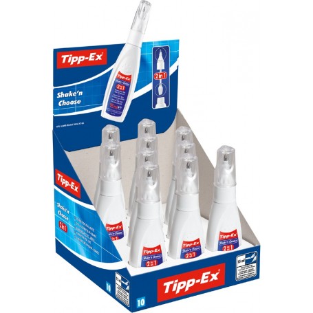 Lot de 10 : Tipp-Ex Correcteur liquide 'Shake'n Choose', présentoir