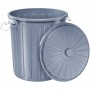 helit Poubelle "the big boy" avec couvercle, gris, 55 litres