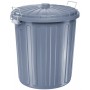 helit Poubelle "the big boy" avec couvercle, gris, 73 litres