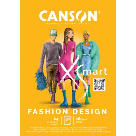 CANSON Bloc de dessin XS'MART FASHION DESIGN, A4