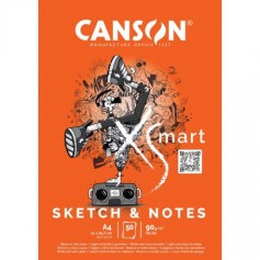 CANSON Bloc de dessin XS'MART SKETCH & NOTES, A4