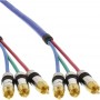 Câble Cinch RGB vidéo, InLine®, PREMIUM, prise doré, 3x Cinch mâle/mâle, 20m