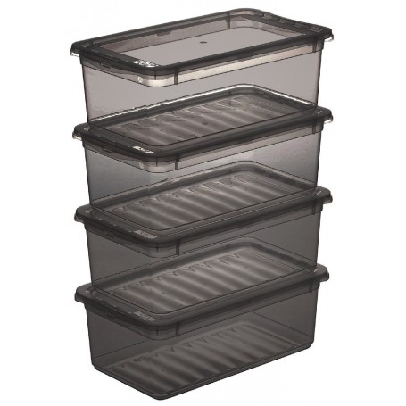 keeeper Set de boîtes de rangement 'bea', 4x 5,6 L, gris