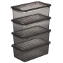 keeeper Set de boîtes de rangement 'bea', 3x 18 L, gris