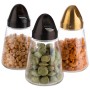 APS Pot à snack, verre/acier inoxydable, 350 ml, noir