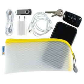 HERMA Pochette à fermeture à zip 'Mesh Bags', A5, noir