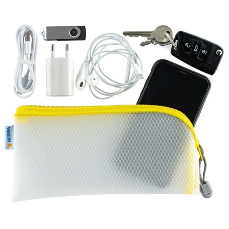 HERMA Pochette à fermeture à zip 'Mesh Bags', A5, noir