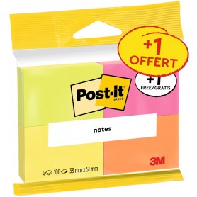 Post-it Bloc-note adhésif Notes, 38 x 51 mm, pack de 4