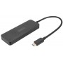 DIGITUS Hub vidéo MST, 3 ports, USB-C - 3x HDMI, noir