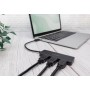 DIGITUS Hub vidéo MST, 3 ports, USB-C - 3x HDMI, noir
