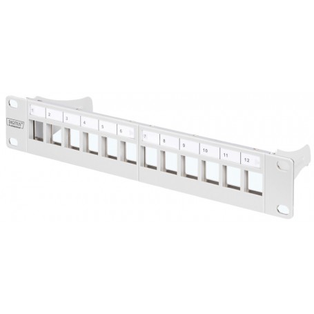 DIGITUS Panneau de brassage modulaire 10', 12 ports, gris