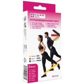 HARO Set de bandes de fitness, medium - fort, set de 3