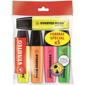 STABILO Surligneur 'BOSS ORIGINAL', Ecopack de 5