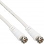 Câble InLine® SAT 2x prise ultra-basse avec fiche 2x F-Plug 75dB blanc 0.5m