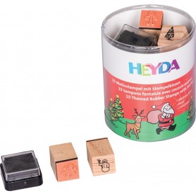 HEYDA Kit de tampons à motif 'Noël', boîte ronde