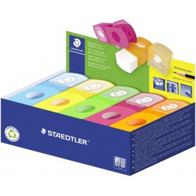 Lot de 10 : STAEDTLER Combi gomme - taille-crayon 511 SE, présentoir