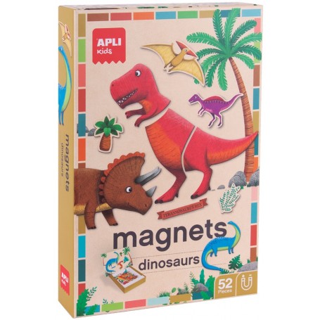 agipa Jeu de magnets 'Dinosaures', 52 magnets, avec scène