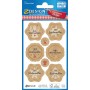 AVERY Zweckform ZDesign Weihnachts-Sticker 'Gruß' braun/gold