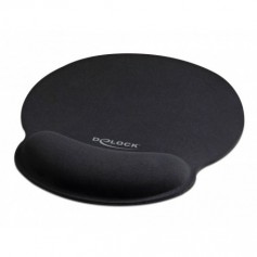 DeLOCK Tapis de Souris avec Repose-Poignet Rond Noir