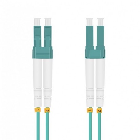 HELOS LWL Patch Cable LC / LC Duplex 50/125 µm OM3 Aqua 0,5 m