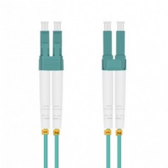 HELOS LWL Patch Cable LC / LC Duplex 50/125 µm OM3 Aqua 0,5 m