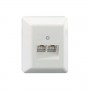 UAE 2 x 8 (8) AP RW - Prise murale - RJ-45 X 2 - Pure White, RAL 9010