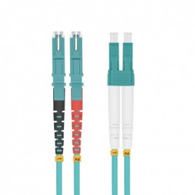  LWL E2000 Câble patch (LSH) / LC Duplex 50/125μm OM3 Aqua 1,0 m