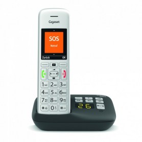 Gigaset E390A Téléphone sans fil avec répondeur - Silver Black
