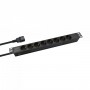 Helos 19" multiprise PROFESSIONAL, 8 voies, noir, 2,0 m