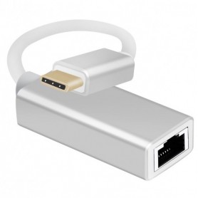  Câble adaptateur Ethernet USB 3.1 Type-C™ mâle vers RJ45 femelle Premium Argent