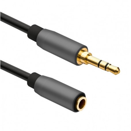  Rallonge Jack 3,5 mm mâle/Femelle 3 Broches Noir 0,5 m
