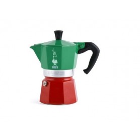 Bialetti Cafetière italienne Mokina Italia 1 tasses, Vert/Rouge/Blanc