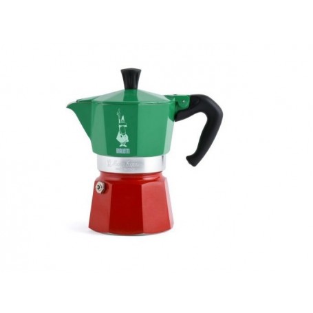 Bialetti Cafetière italienne Mokina Italia 1 tasses, Vert/Rouge/Blanc