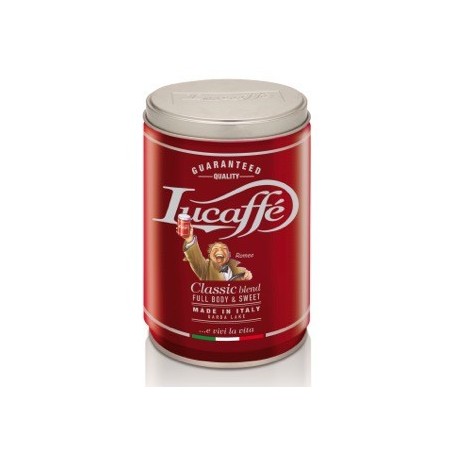 Lucaffé, Classic, Café Moulu, Mélange Premium Arabica et Notes de Robusta, Arôme grillé et Parfum de Noisette, Italie, Boîte en acier (1 x 250 g)