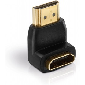  Adaptateur HDMI St/HDMI Bu. coudé 270, Full HD, Basique, Noir