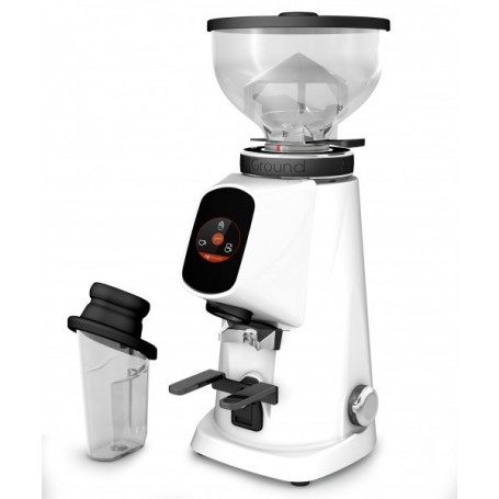  Moulin à café AllGround - Blanc Arctic - Panneau de commande avec bordure chromée - Pour un degré de mouture parfait pour les cafetières à expresso, moka et filtre