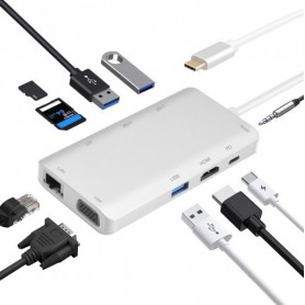  Station d'accueil USB 3.1 Type-C™ St./HDMI/VGA/USB/LAN/Audio/SD, Premium