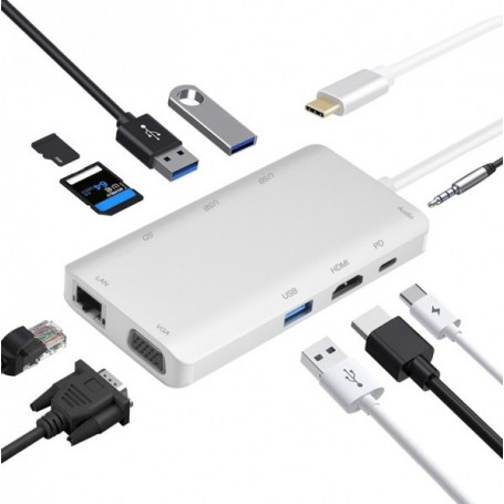  Station d'accueil USB 3.1 Type-C™ St./HDMI/VGA/USB/LAN/Audio/SD, Premium