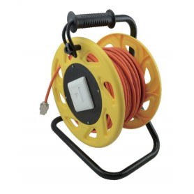 Helos Cable Drum, Cable Câble Cat 7A, mobile, orange / jaune, 50,0 m