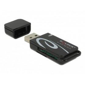 Lecteur de carte Dellock Mini USB 2.0 avec SD et Micro SD Slot