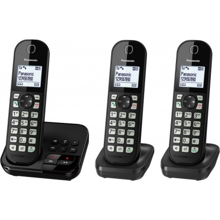 Téléphone sans fil Panasonic avec trio KX -TGC463 - noir