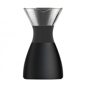 ASOBU PO300BLACK POUR Over Cafetière en Acier Inoxydable isolée, 1 Liter