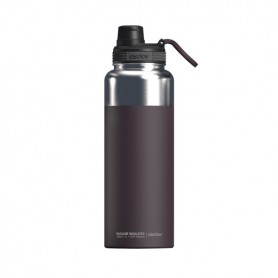 Asobu Mighty Bouteille d'eau sans BPA en acier inoxydable avec poignée ergonomique et bec verseur facile qui reste chaud/froid pendant 12/24 heures Bordeaux
