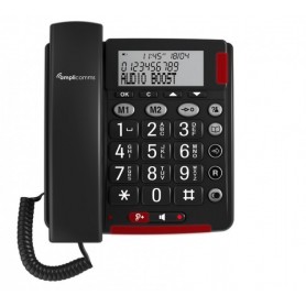  BigTel 48 Plus, téléphone Filaire à Grosses Touches, Fonction Mains Libres, Amplification Audio +40dB, sonneries Extra Fortes, Compatible avec Les Aides auditives