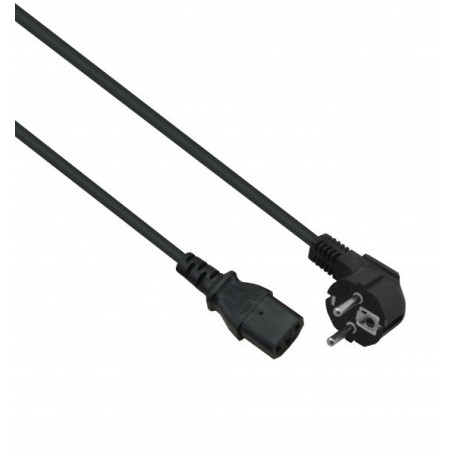  Câble de raccordement réseau avec fiche de Terre 90 vers C13 Noir 0,5 m